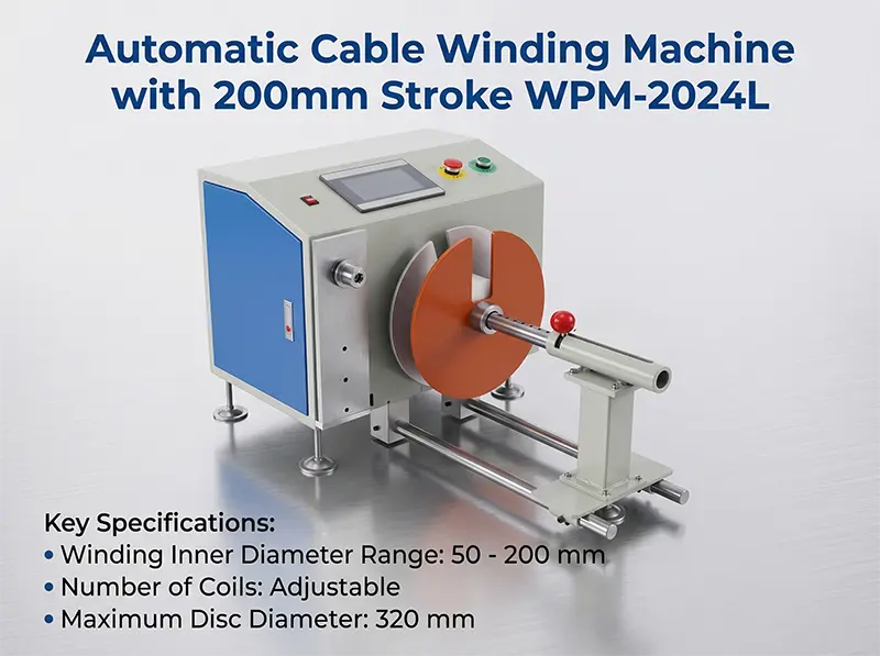 Bobineuse automatique de câbles WPM-2024L | Enroulement et arrangement précis