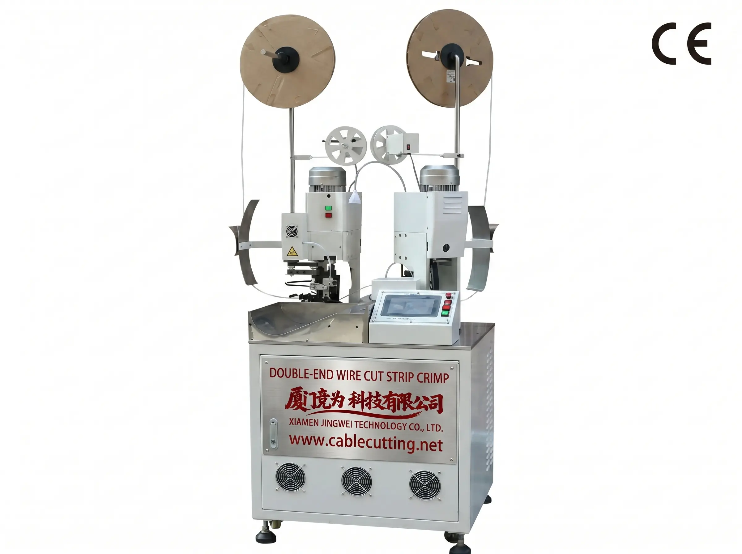 Machine automatique de coupe, dénudage et sertissage double extrémité – Haute performance JINGWEI