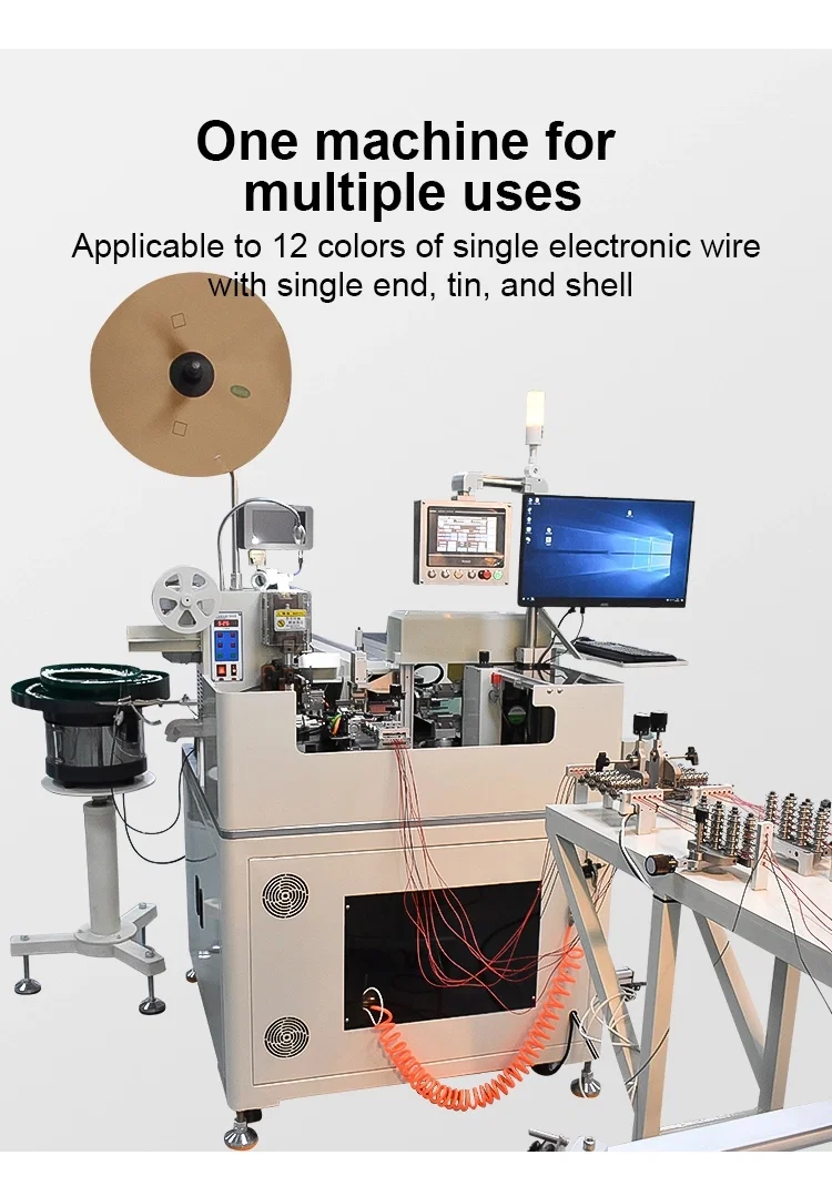 plusieurs fils pénètrent dans la coquille des bouchons en plastique, la position de dénudage des fils, la machine à sertir, la machine d’insertion de coque en plastique 