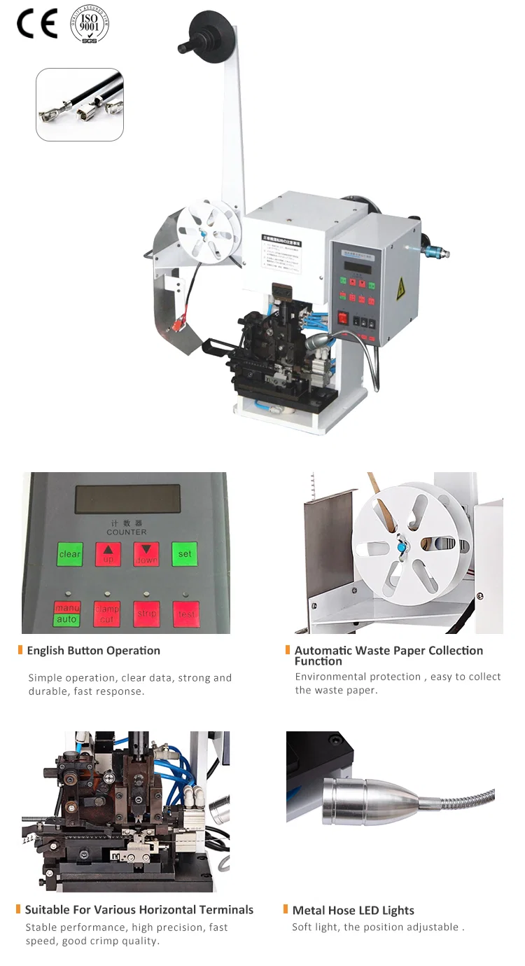 Riisutuspuristusterminaalikone, Johtojen kuorintakone, Lankakirstimen puristuskone, Langan puristuskone