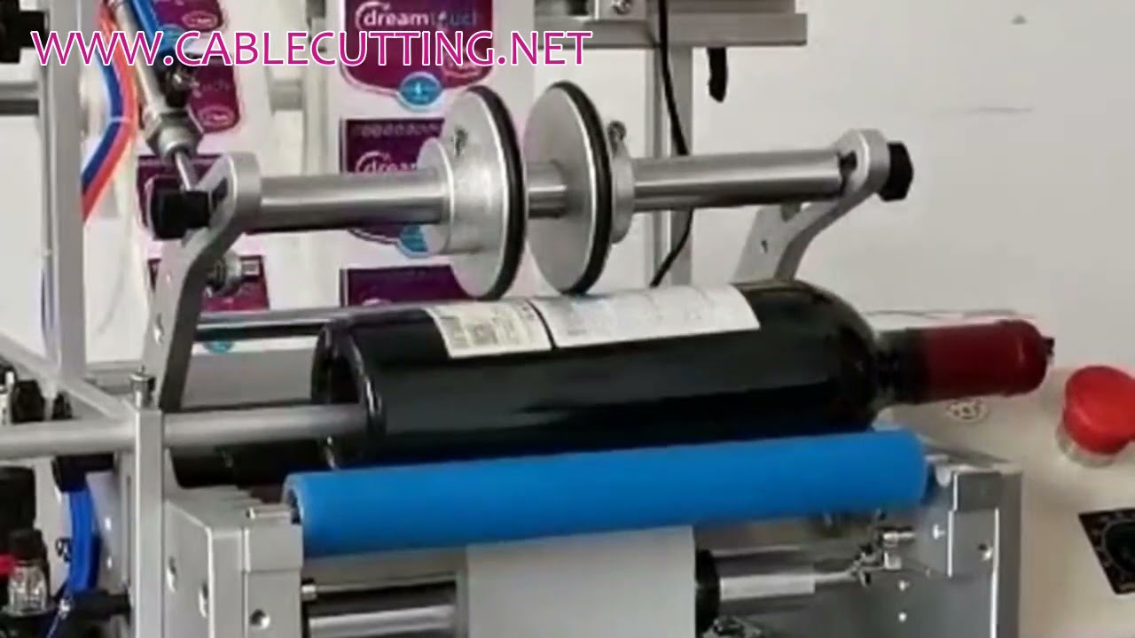 Machine d'étiquetage semi-automatique pour bouteilles rondes - Étiquetage double face