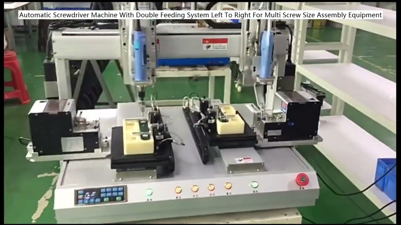 Machine à visser automatique avec système d'alimentation double gauche-droite pour assemblage multi-tailles de vis