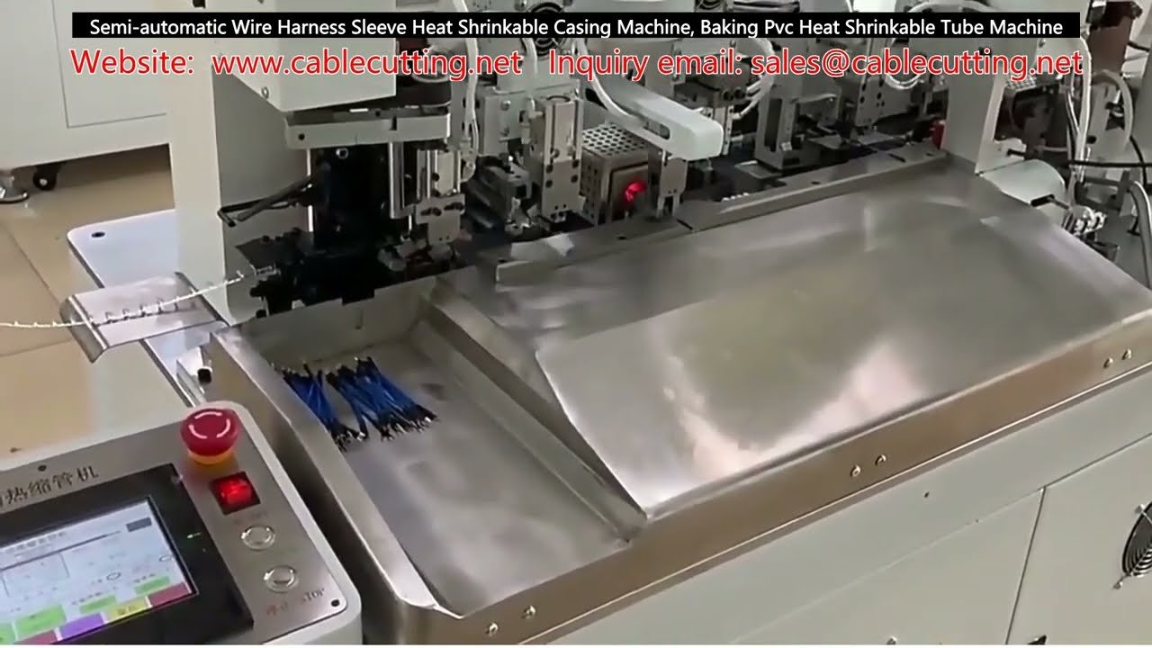 Machine semi-automatique de gainage thermorétractable pour faisceaux de câbles - Tube PVC rétractable