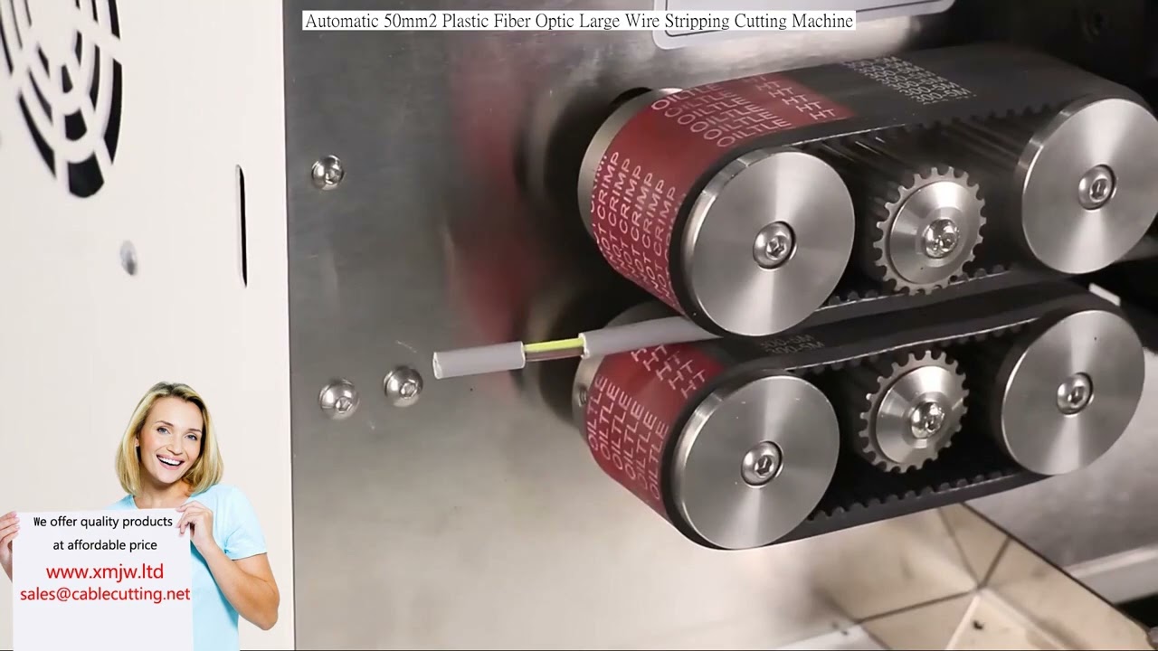 Machine Automatique de Dénudage et Coupe de Gros Câbles en Fibre Optique Plastique 50mm²