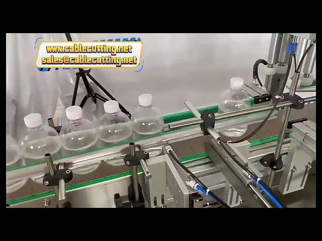 Four heads olive oil drink bottle desktop filling and capping machine production line