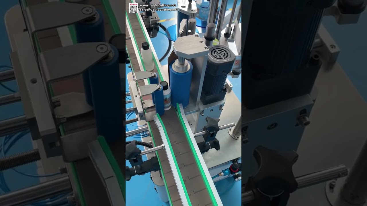 Étiqueteuse de précision pour bouteilles rondes – Applicateur d'autocollants à point fixe haute performance