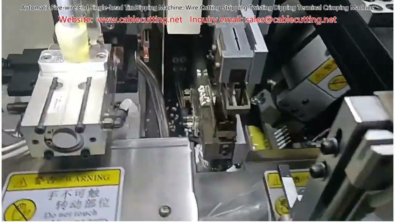 Machine automatique d'étamage à tête unique pour 5 fils – Coupe, dénudage, torsion et étamage
