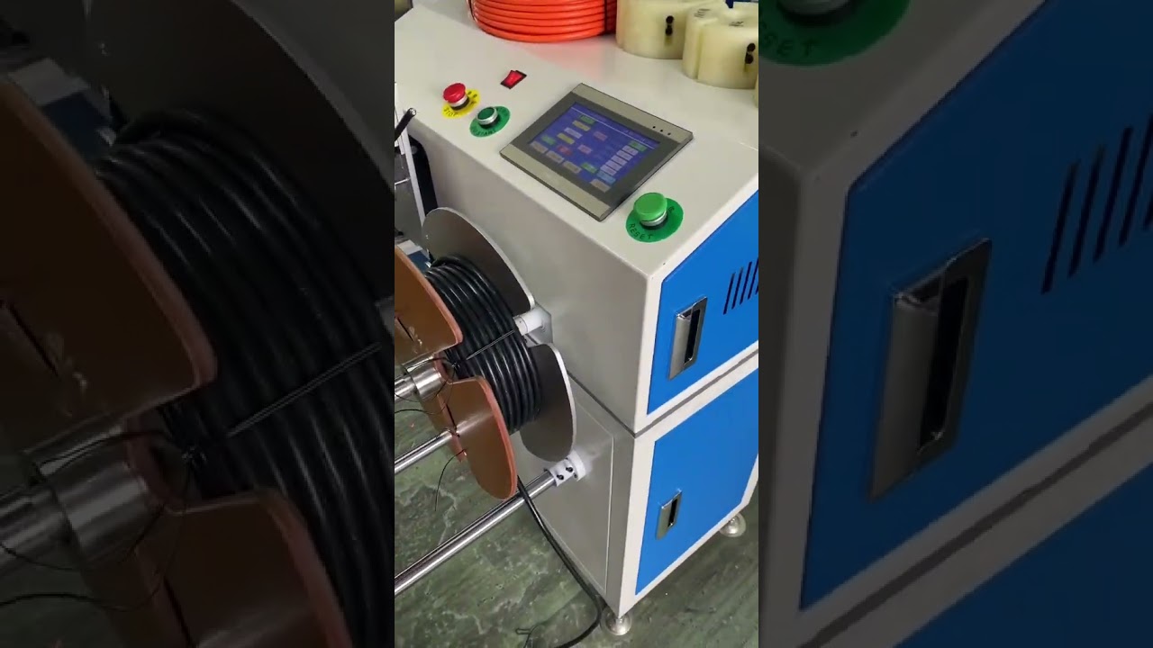 Bobineuse de fil au sol précise avec coupe nette – automatisation industrielle