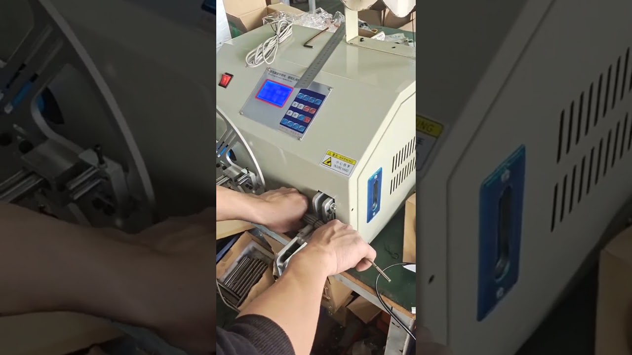 Machine automatique d'enroulement et de ligature de fil #machine #usine