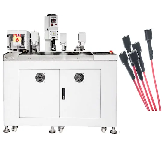 Machine Insertion Tube Thermorétractable, Torsion, Étamage, Sertissage - Machine de sertissage de fils automatique